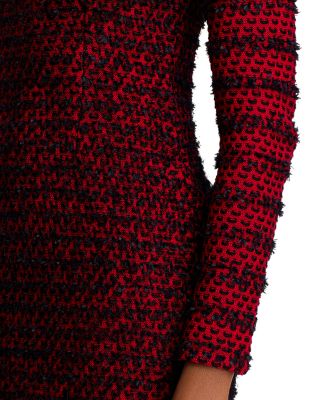 Two Toned Eyelash Knit Sheath Dress