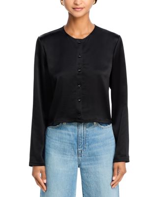 Crewneck Button Front Cardigan