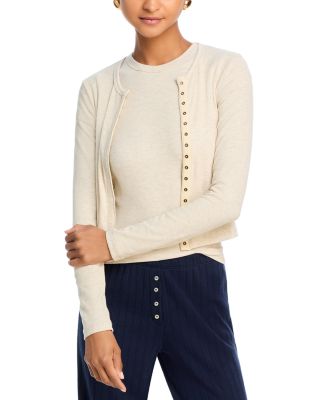 LESET - Kelly Fine Rib Snap Front Cardigan