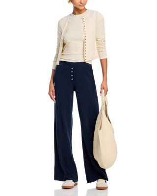 LESET - Kelly Ribbed Tee & Kelly Fine Rib Snap Front Cardigan