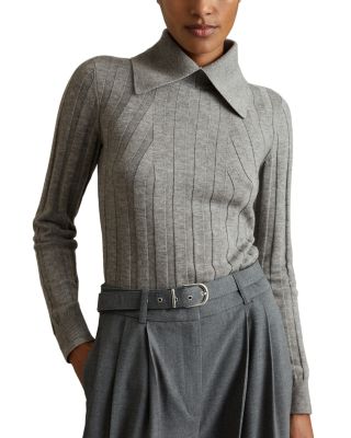 REISS - Winter Ribbed Collared Sweater