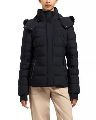 Betta Shearling Trim Down Puffer Jacket