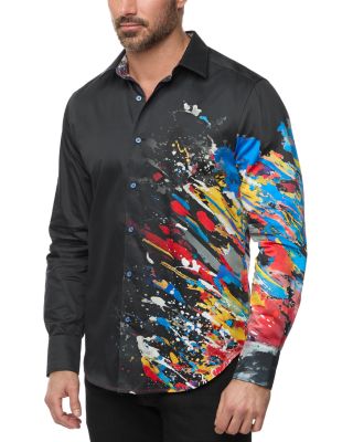 Robert Graham - Knightsbridge Embroidered Paint Splash Print Button Down Shirt