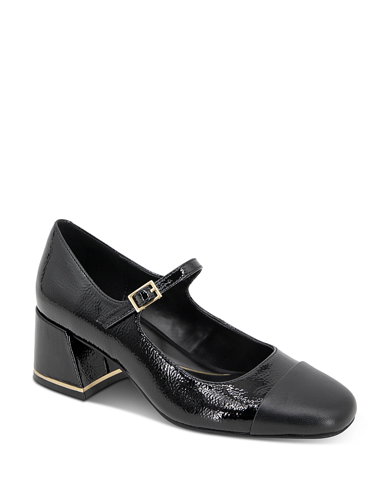 Kenneth Cole Brynne Platform Mary Jane Pump In Black/black Patent