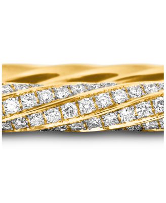 Cable Edge Bracelet in Recycled 18K Yellow Gold with Full Pav&eacute; Diamonds