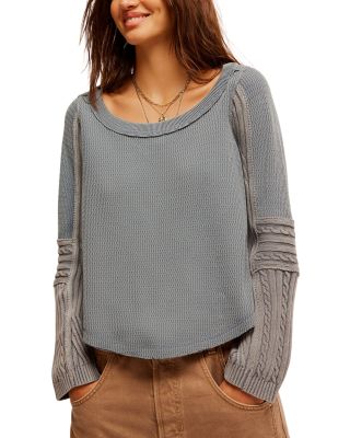 Free People - Swinging Cable Cuffed Sweater