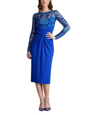 Tadashi Shoji Denton Crisscross Draped Midi Dress