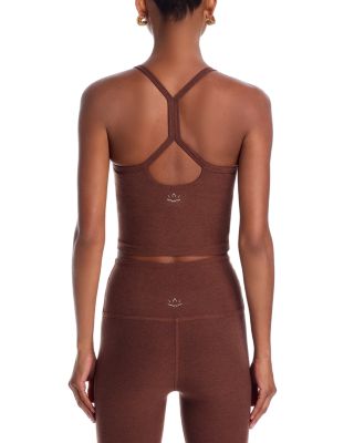 Spacedye Slim Racerback Cropped Tank in Bold Mocha Heather