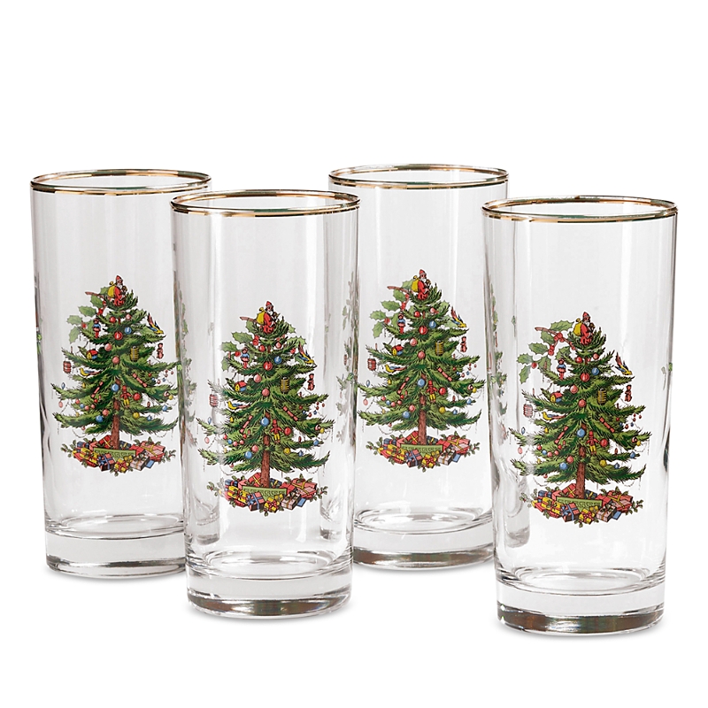 Spode Christmas Tree Highball Glass, Set Of 4