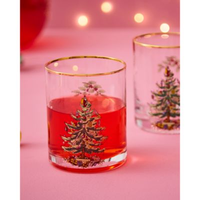 Christmas Tree Double Old-Fashioned Glass, Set of 4