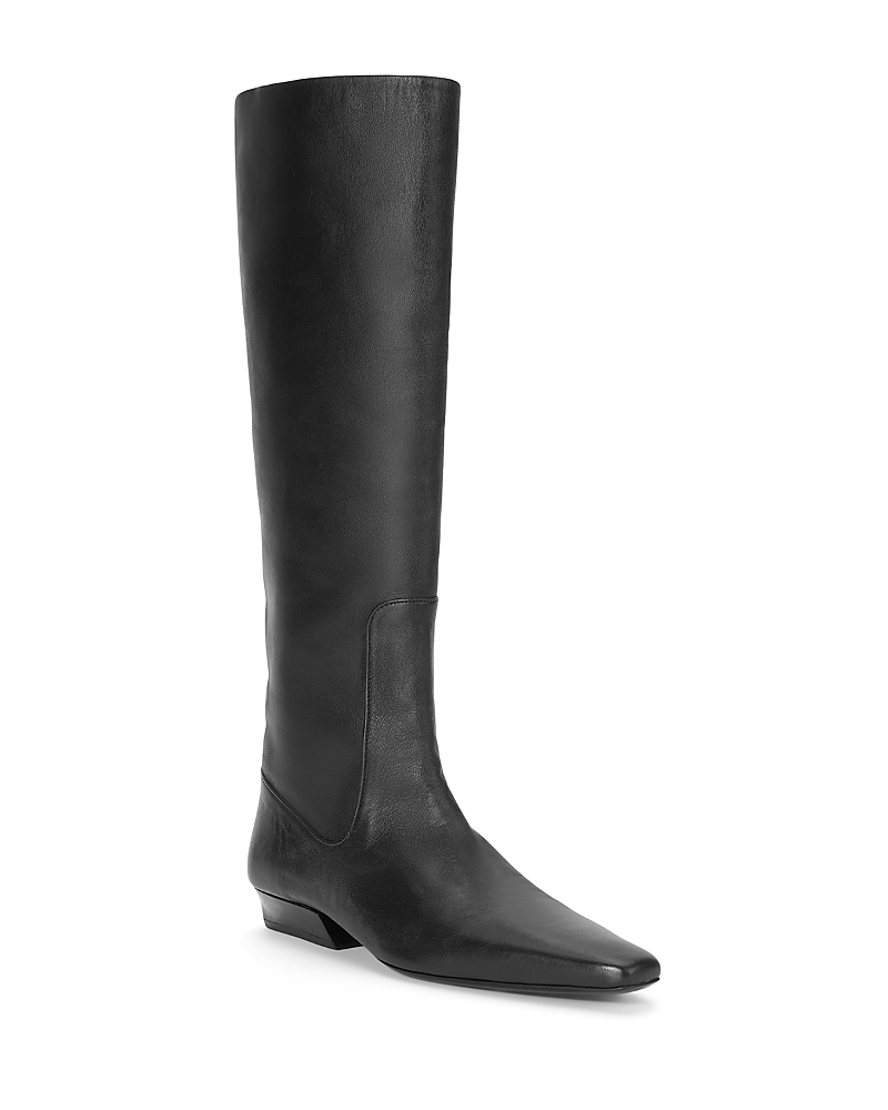 Staud Wally Leather Knee Boots In Black