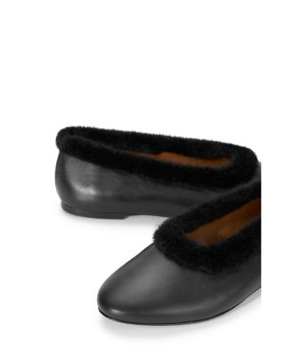 Women's Alba Faux Fur Trim Ballet Flats