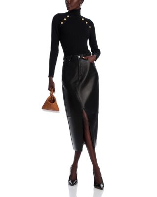 Button Trim Turtleneck Sweater - Exclusive