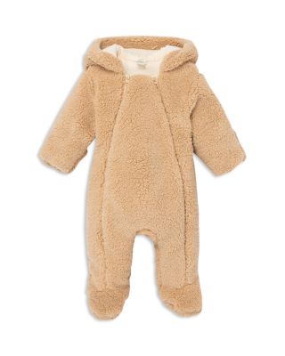 Little Me Boys' Fuzzy Bear Faux Shearling Pram Footie - Baby