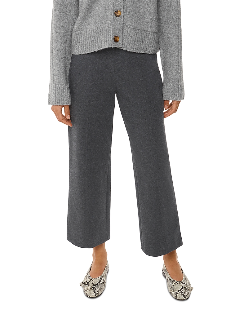 Whistles Camilla Wide Leg Trousers In Grey Marl