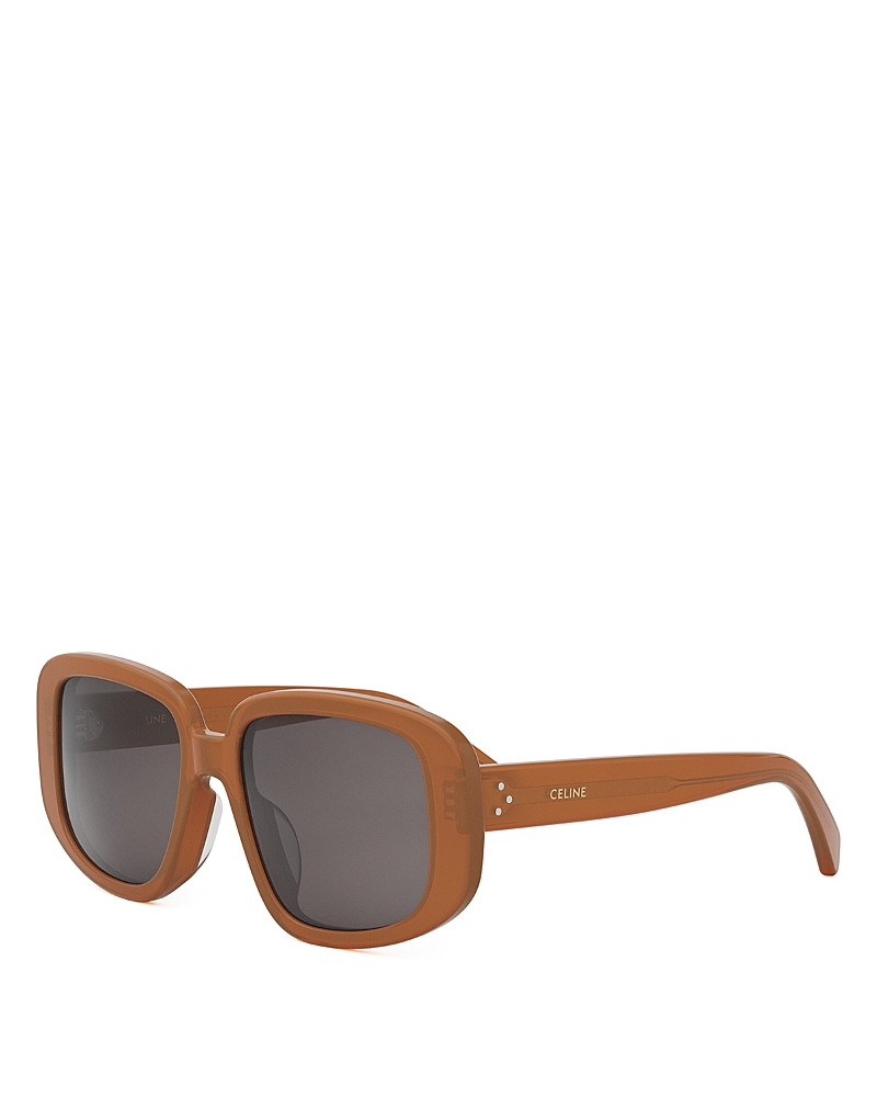 Celine Bold 3 Dots 55mm Geometric Sunglasses In Brown/smoke