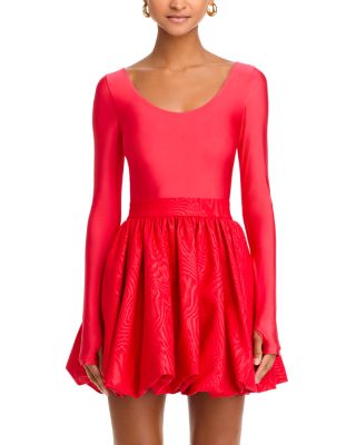 Alice and Olivia Chara Ballet Neck Long Sleeved Bubble Hem Dress |  Bloomingdale's Women