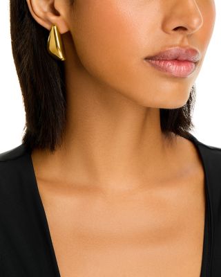 Polished Triangle Electroform Stud Earrings in 14K Yellow Gold