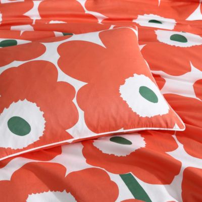 Unikko Cotton Sateen Floral Duvet Cover Set, Full/Queen