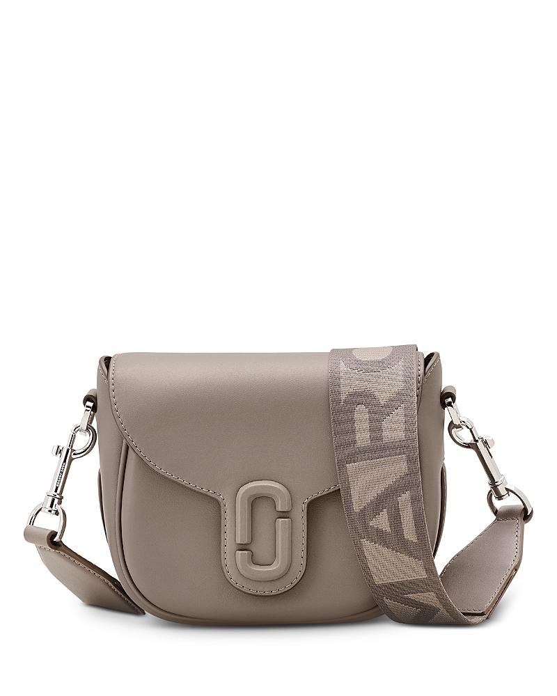 Shop Marc Jacobs The Covered J Marc Saddle Bag In Cement/nickel