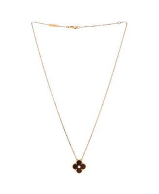 Pre-Owned Van Cleef & Arpels Vintage Alhambra Pendant Necklace Limited Edition 18K Rose Gold and Bull's Eye with Diamond