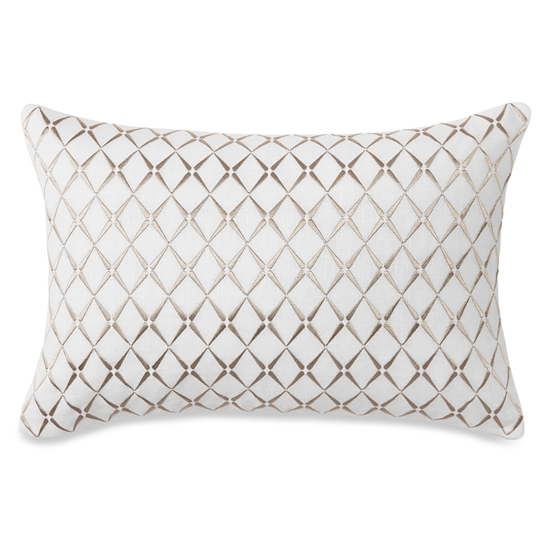 Sferra Amaro Linen Decorative Pillow In White/taupe