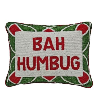 Sudha Pennathur Bah Humbug Beaded Decorative Pillow, 9 x 12