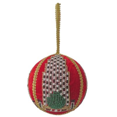 Sudha Pennathur New York City Velvet Beaded Ball Ornament