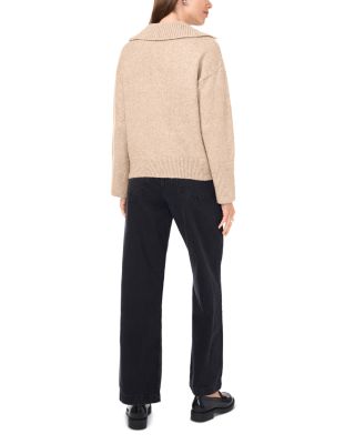 V Neck Spread Collar Sweater