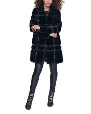 Faux Fur Sequined Coat