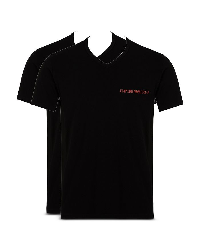 Armani black v neck t shirt hot sale