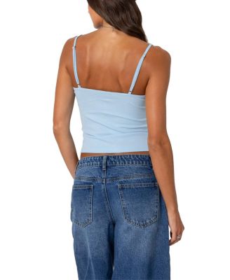 Ribbed Henley Tank Top