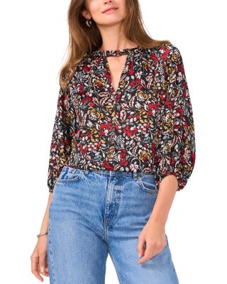 VINCE CAMUTO - Peasant Sleeved Keyhole Top