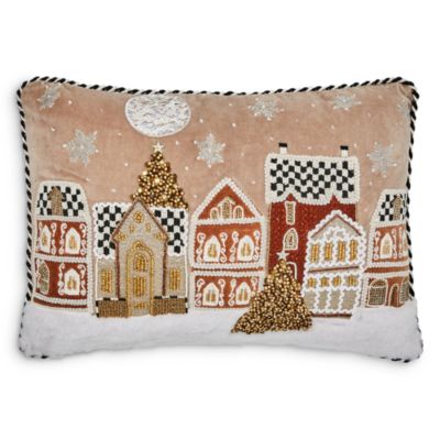 Mackenzie-Childs - Gingerbread Village Beaded Lumbar Pillow