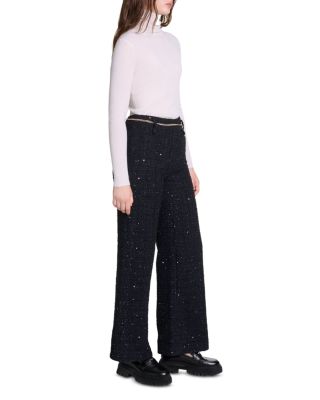 Maje Pizeldaly Sequined Tweed Pants | Bloomingdale's Maje Pizeldaly Sequined Tweed Pants | Bloomingdale's