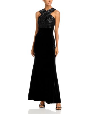 Eliza J - Sequined Velvet Mermaid Gown