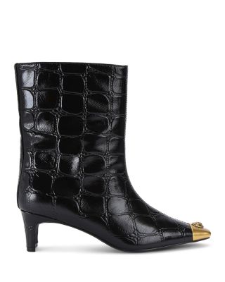 KURT GEIGER LONDON - Women's Eagle Capped Snip Toe Embossed -- Heel Boots
