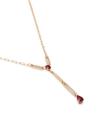 Bloomingdale's Ruby & Diamond Lariat Necklace in 14K Yellow Gold, 18" 