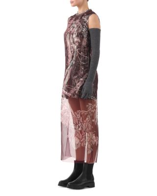 Silk Printed Organza Sheath Dress