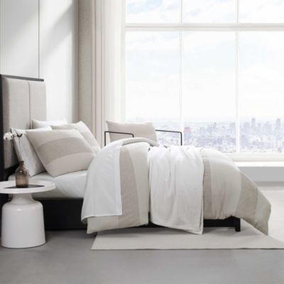 Chenille Waffle Stripe 3 Piece Duvet Cover Set, Queen