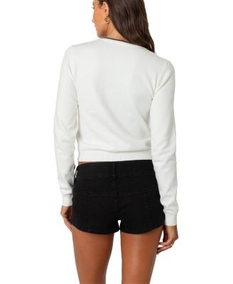 Contrast Bow Knit Cardigan