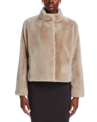 Faux Fur Snap Front Jacket