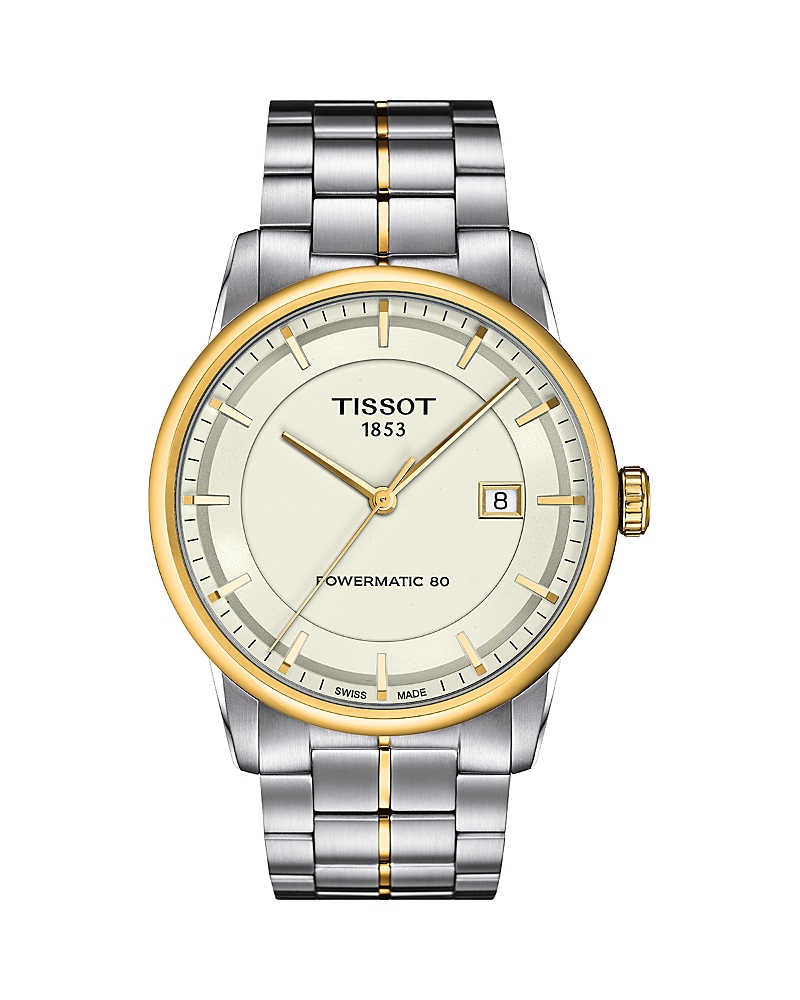 Tissot Luxury Powermatic 80 Watch, 41mm In Cream/silver