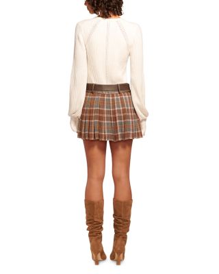 Derrick Belted Plaid Mini Skirt