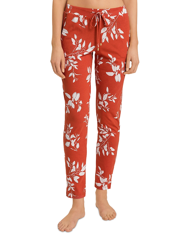 Hanro Cotton-modal Printed Trousers In Tangerine