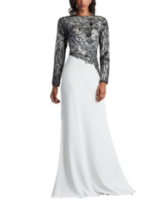 Tadashi Shoji - Wade Sea Embroidered Crepe Gown