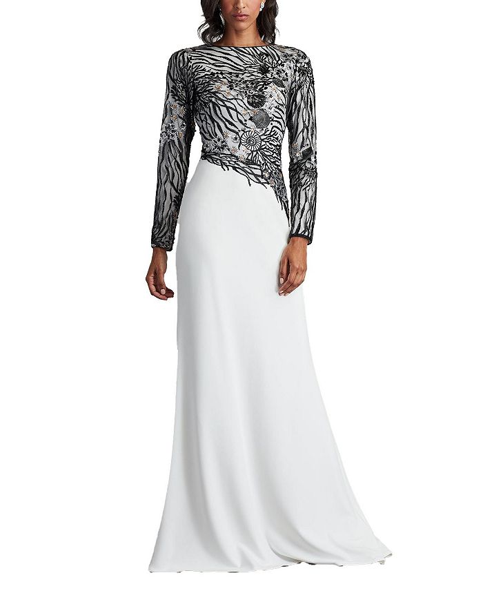 Tadashi Shoji Wade Sea Embroidered Crepe Gown Bloomingdale s