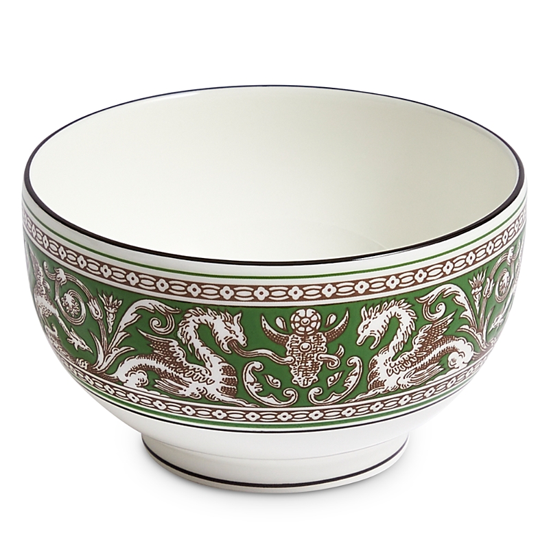 Wedgwood Florentine Verde Dragon-motif Bone-china Rice Bowl 10cm In Multi