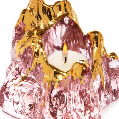 Kosta Boda The Rock Votive in Pink/Gold - Exclusive | Bloomingdale's