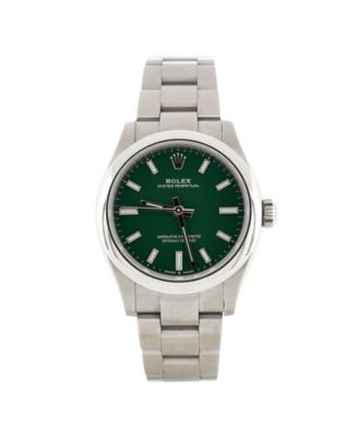 Pre-Owned Rolex - Oyster Perpetual Green Automatic Watch in Stainless Steel 31mm